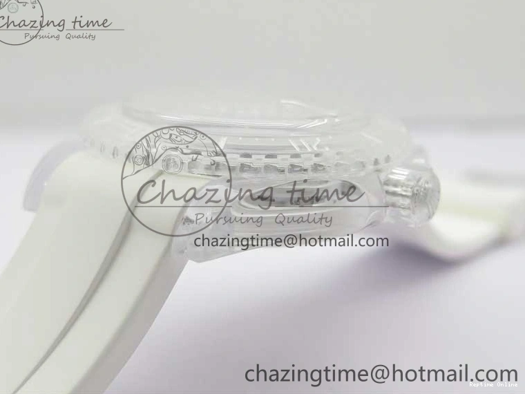 0518 Affordable Submariner Phantomlab Transparent KZF Best Edition Blue Space Dial on White Rubber Strap VR 2566
